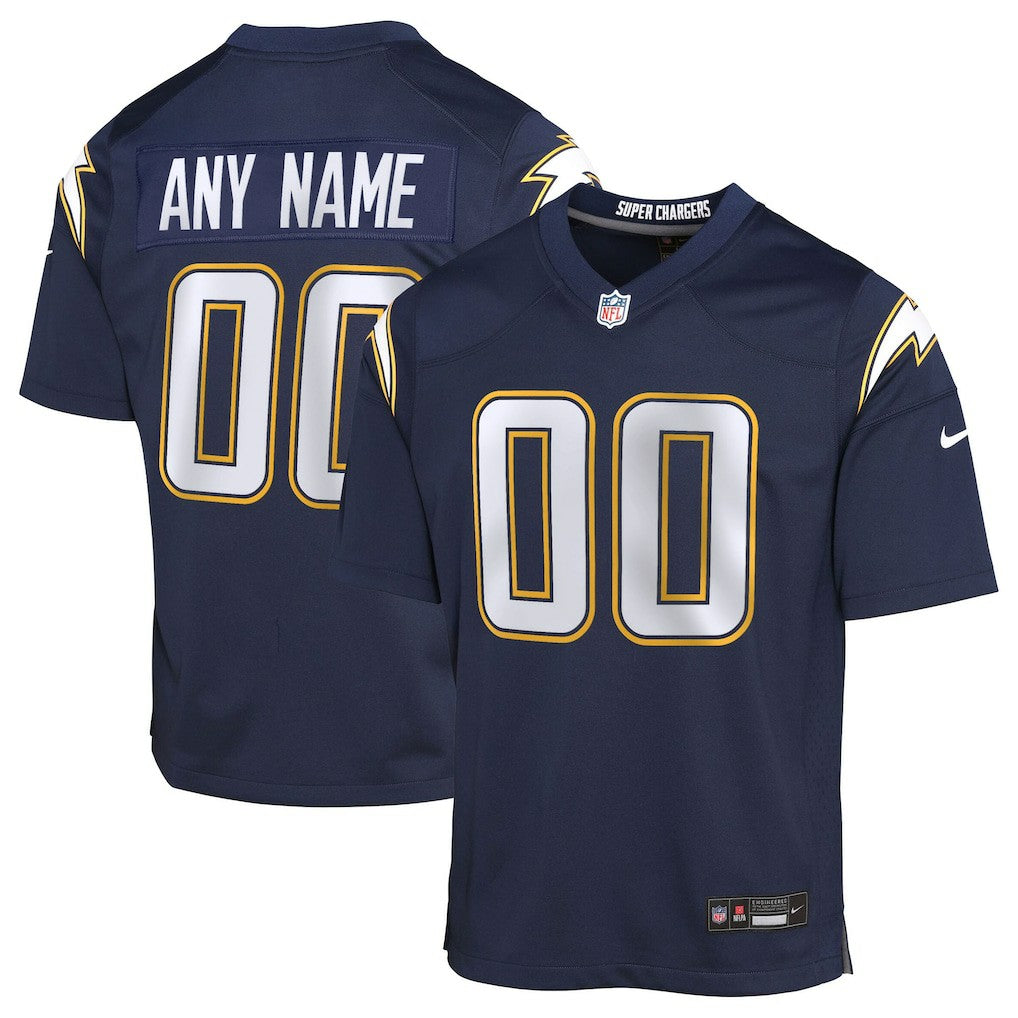 Los Angeles Chargers Youth Alternate Super Chargers Game Custom Jersey - Navy - Nike