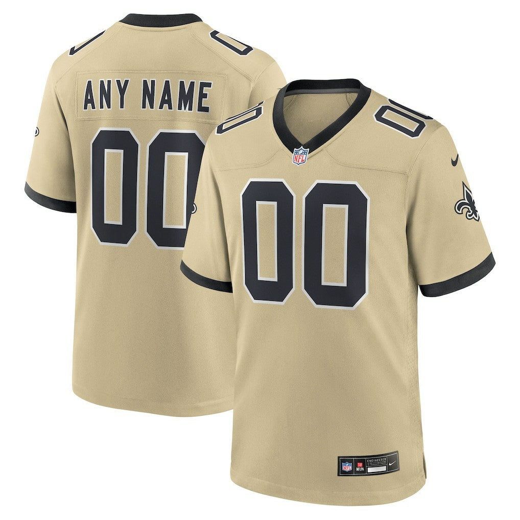 New Orleans Saints Youth Gameday Golds Alternate Custom Game Jersey - Gold - Nike