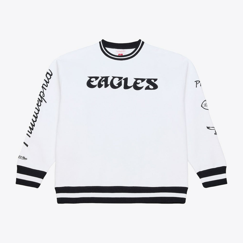 Philadelphia Eagles Arctic Fleece Sweatshirt - White - Mitchell & Ness