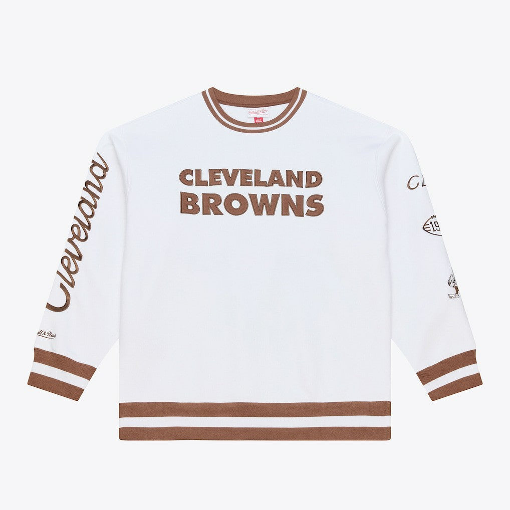 Cleveland Browns Arctic Fleece Sweatshirt - White - Mitchell & Ness