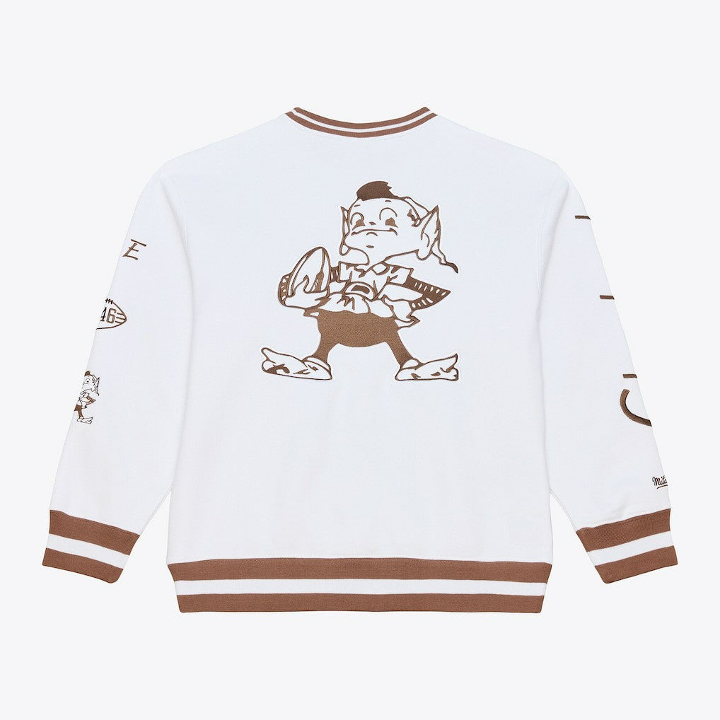 Cleveland Browns Arctic Fleece Sweatshirt - White - Mitchell & Ness