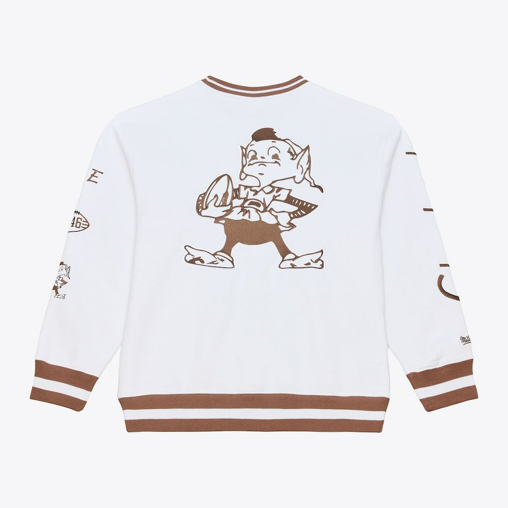 Cleveland Browns Arctic Fleece Sweatshirt - White - Mitchell & Ness