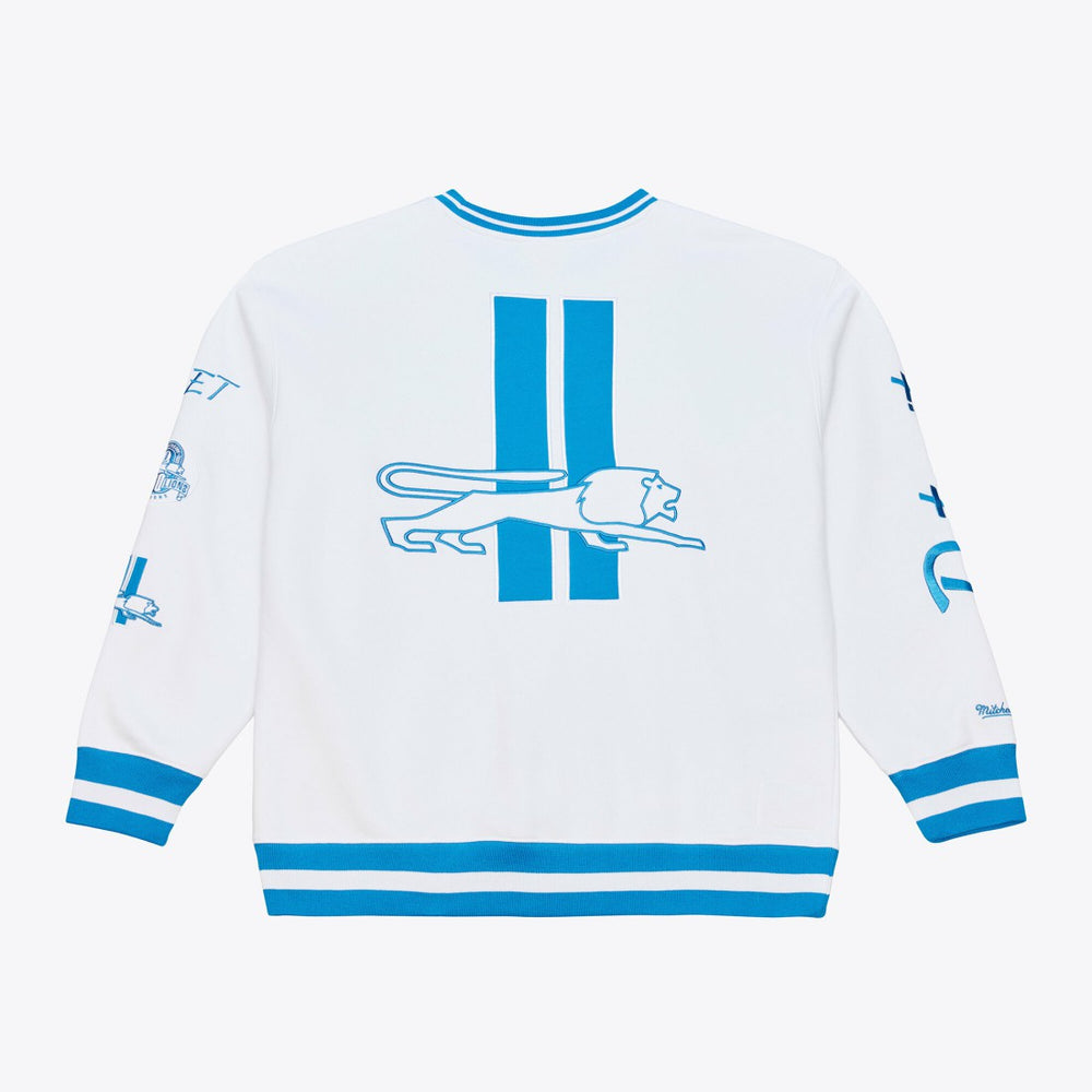 Detroit Lions Arctic Fleece Sweatshirt - White - Mitchell & Ness
