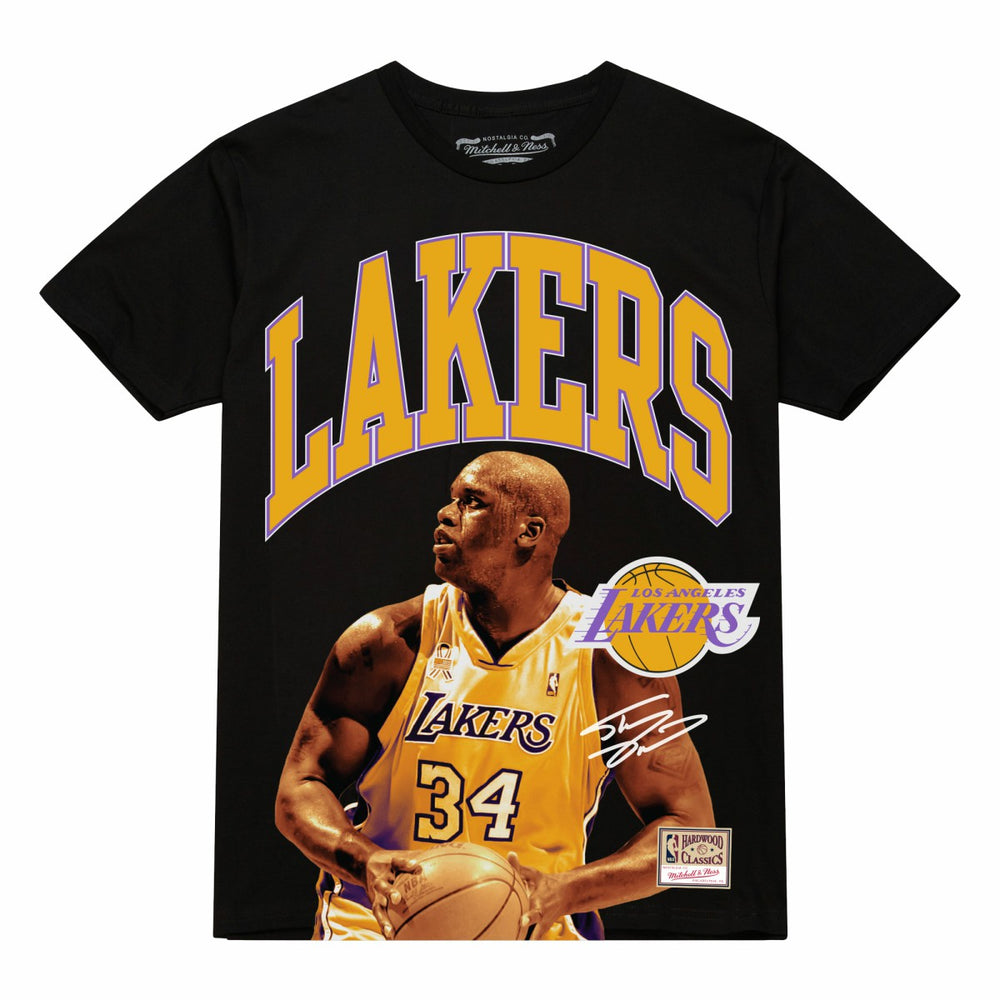 Mitchell & Ness Shaquille O'Neal Los Angeles Lakers Hardwood Classics Player Arch T-Shirt Black