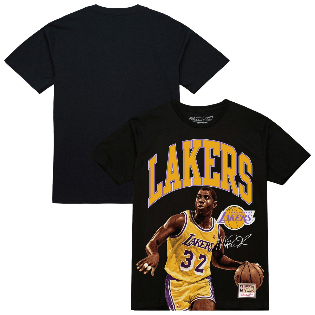 Mitchell & Ness Magic Johnson Los Angeles Lakers Hardwood Classics Player Arch T-Shirt Black