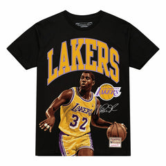 Mitchell & Ness Magic Johnson Los Angeles Lakers Hardwood Classics Player Arch T-Shirt Black