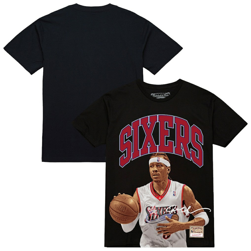Mitchell & Ness Allen Iverson Philadelphia 76ers Hardwood Classics Player Arch T-Shirt Black