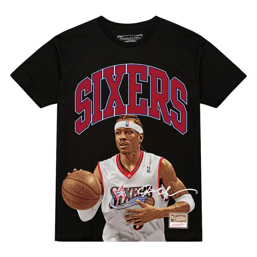 Mitchell & Ness Allen Iverson Philadelphia 76ers Hardwood Classics Player Arch T-Shirt Black