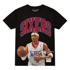 Mitchell & Ness Allen Iverson Philadelphia 76ers Hardwood Classics Player Arch T-Shirt Black