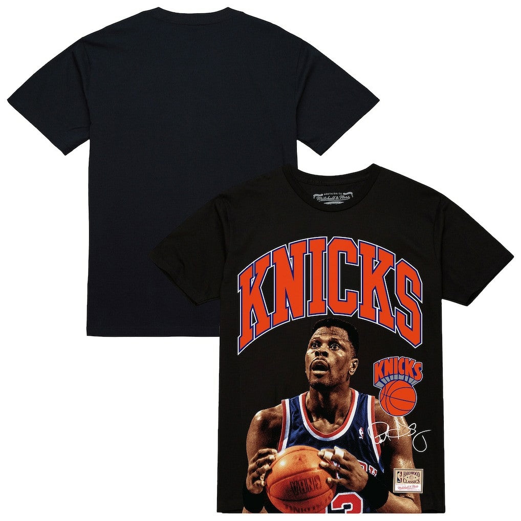 Mitchell & Ness Patrick Ewing New York Knicks Hardwood Classics Player Arch T-Shirt Black