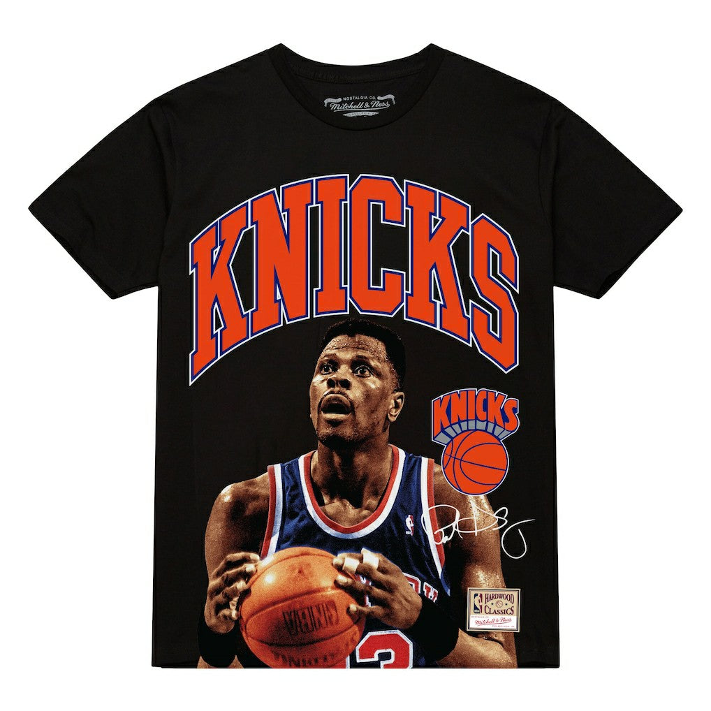 Mitchell & Ness Patrick Ewing New York Knicks Hardwood Classics Player Arch T-Shirt Black