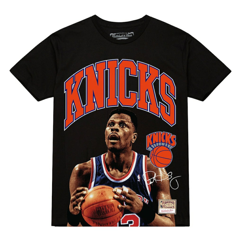 Mitchell & Ness Patrick Ewing New York Knicks Hardwood Classics Player Arch T-Shirt Black