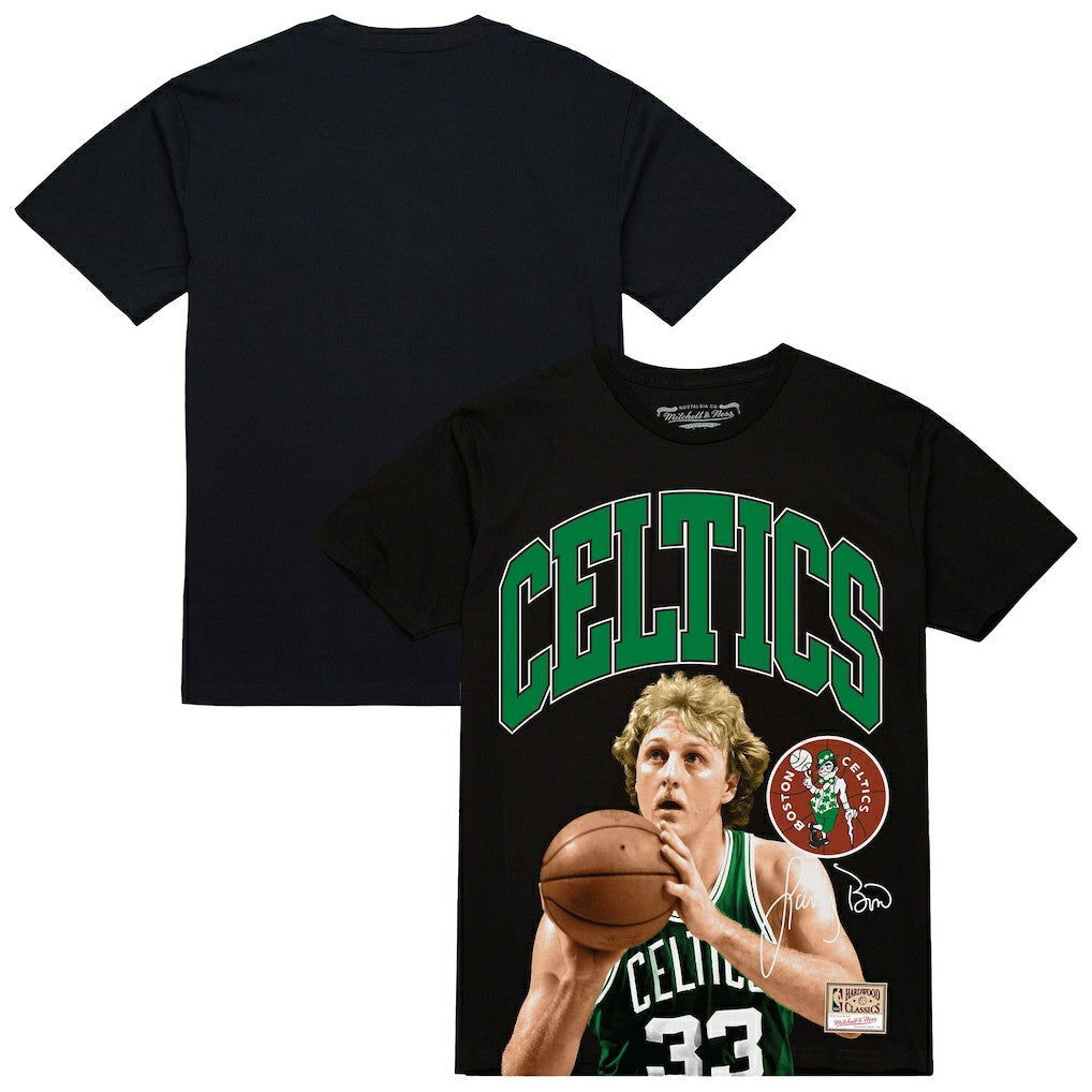 Mitchell & Ness Larry Bird Boston Celtics Hardwood Classics Player Arch T-Shirt Black