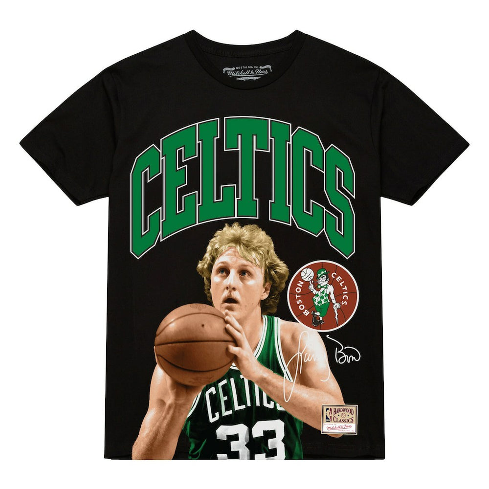 Mitchell & Ness Larry Bird Boston Celtics Hardwood Classics Player Arch T-Shirt Black