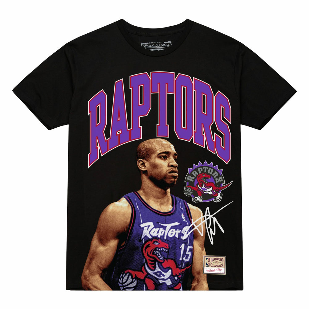 Mitchell & Ness Vince Carter Toronto Raptors Hardwood Classics Player Arch T-Shirt Black