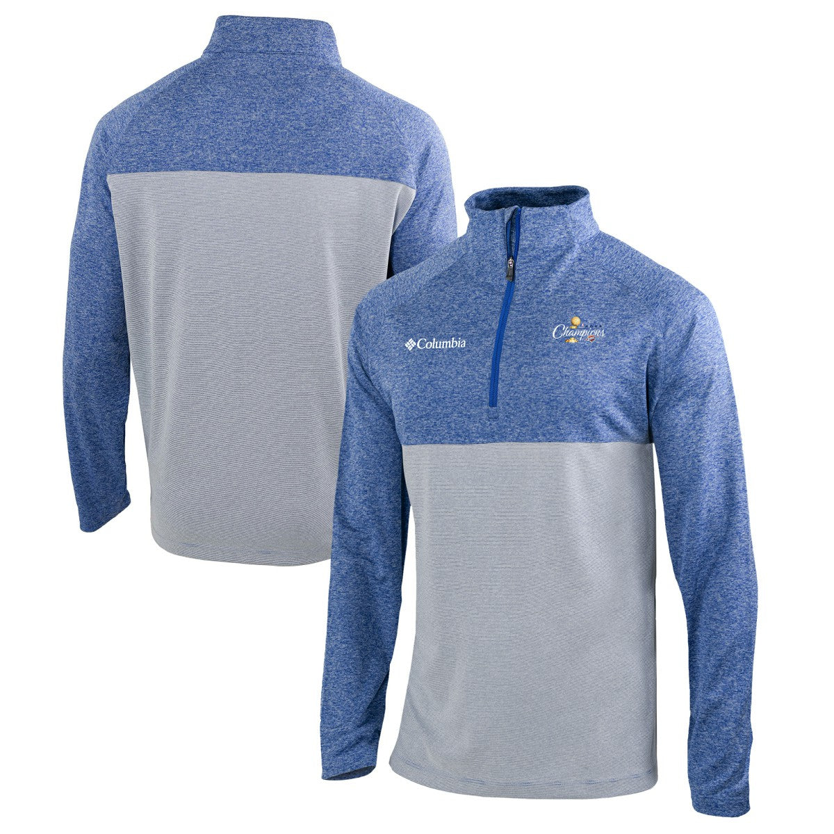 Columbia Oklahoma City Thunder 2025 NBA Finals Champions Rockin' It Raglan Omni-Wick Quarter-Zip Pullover Blue