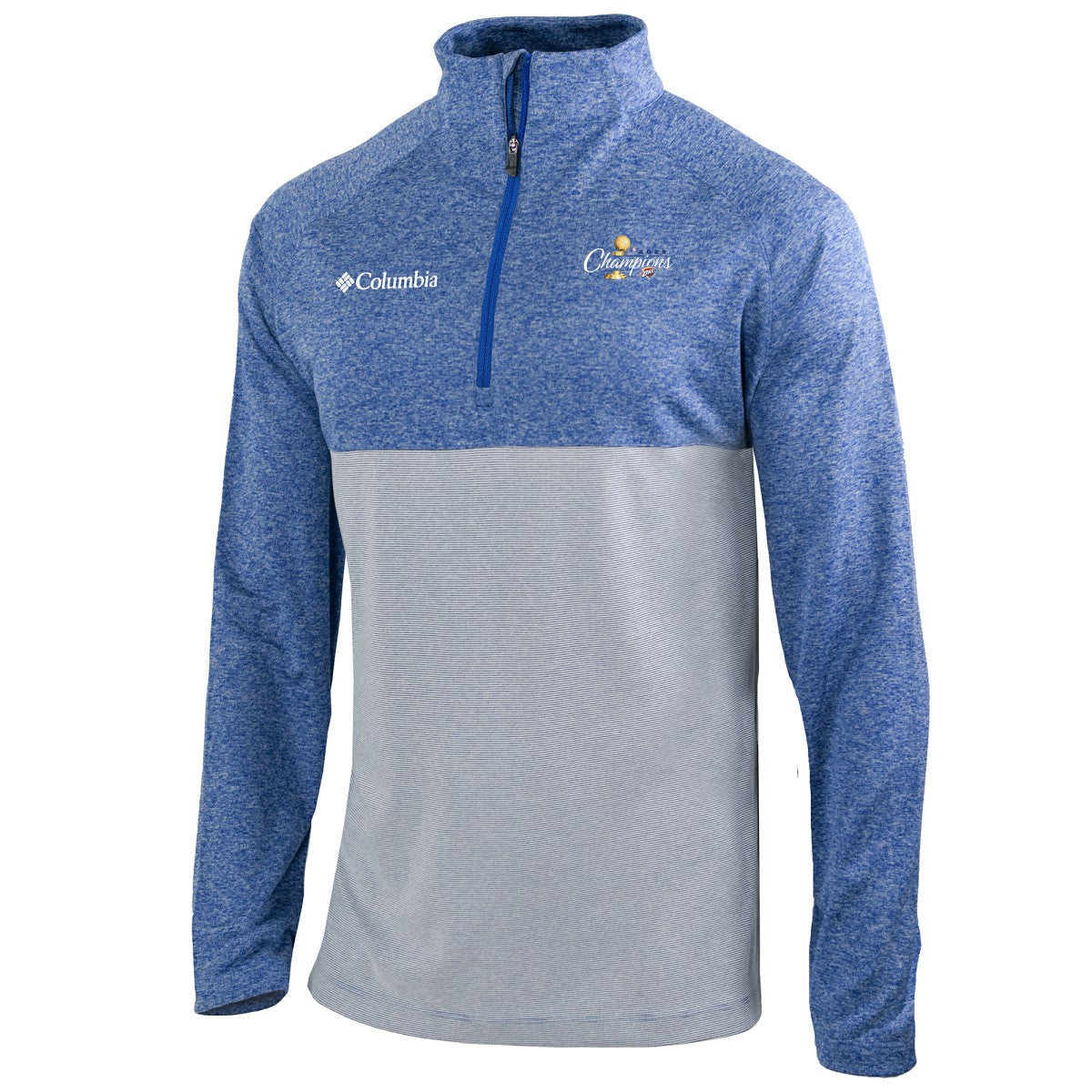 Columbia Oklahoma City Thunder 2025 NBA Finals Champions Rockin' It Raglan Omni-Wick Quarter-Zip Pullover Blue
