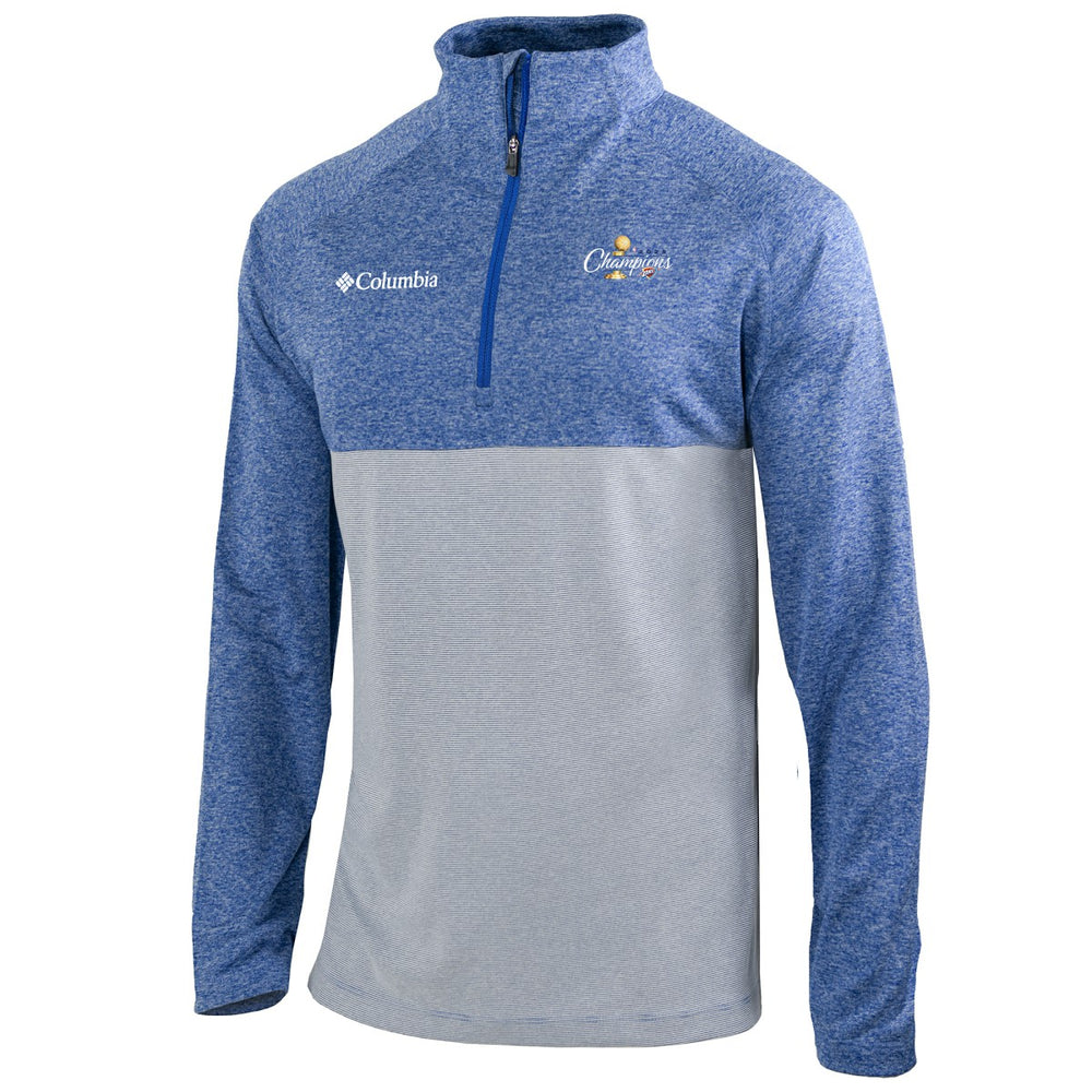 Columbia Oklahoma City Thunder 2025 NBA Finals Champions Rockin' It Raglan Omni-Wick Quarter-Zip Pullover Blue