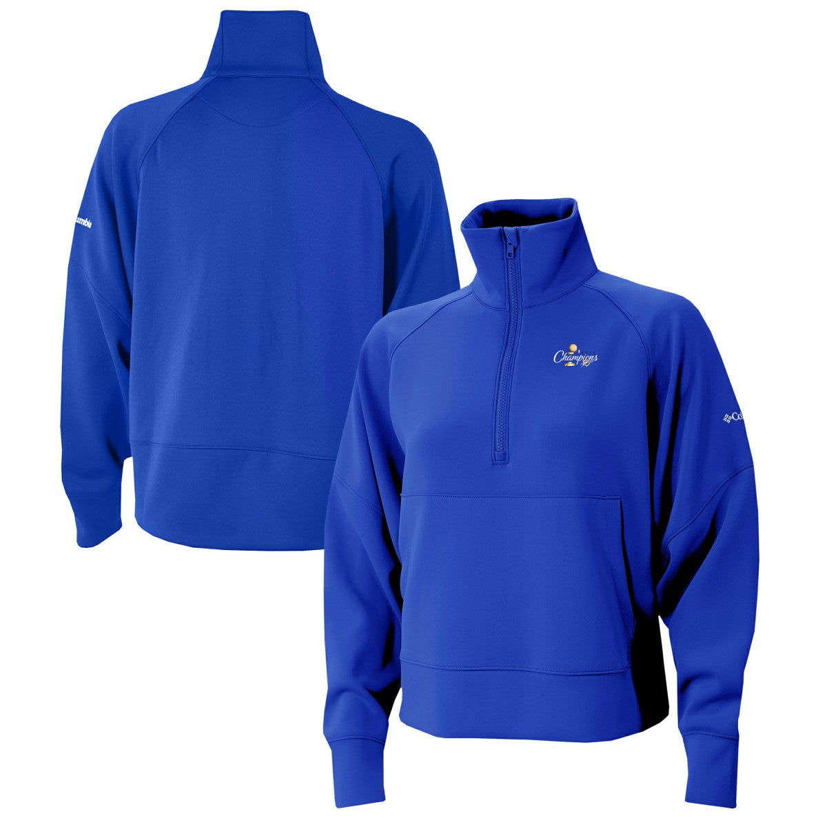 Columbia Oklahoma City Thunder Women's 2025 NBA Finals Champions Wickhams Hills Raglan Omni-Wick Half-Zip Pullover Blue