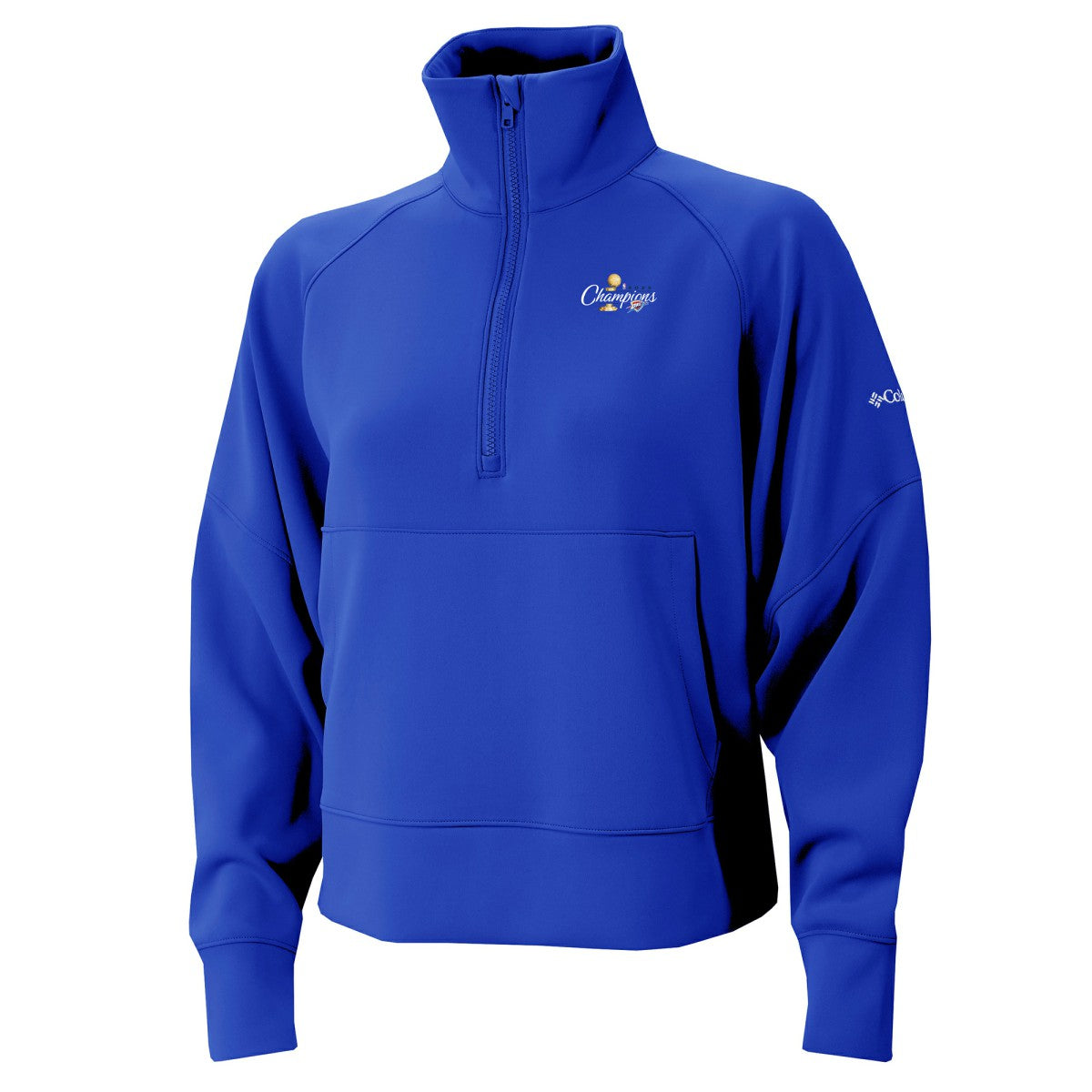 Columbia Oklahoma City Thunder Women's 2025 NBA Finals Champions Wickhams Hills Raglan Omni-Wick Half-Zip Pullover Blue