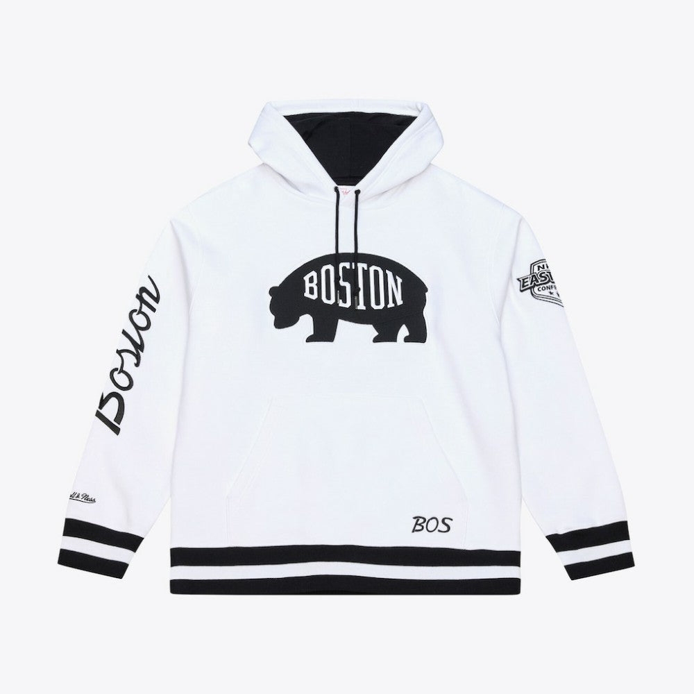 Boston Bruins Mitchell & Ness Arctic Fleece Hoodie - White | NHL Clearance