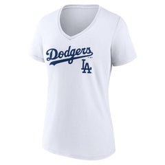 Los Angeles Dodgers Women's Team Lockup V-Neck T-Shirt Near Me