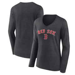 Boston Red Sox Women's Team Lockup Long Sleeve V-Neck T-Shirt for sale