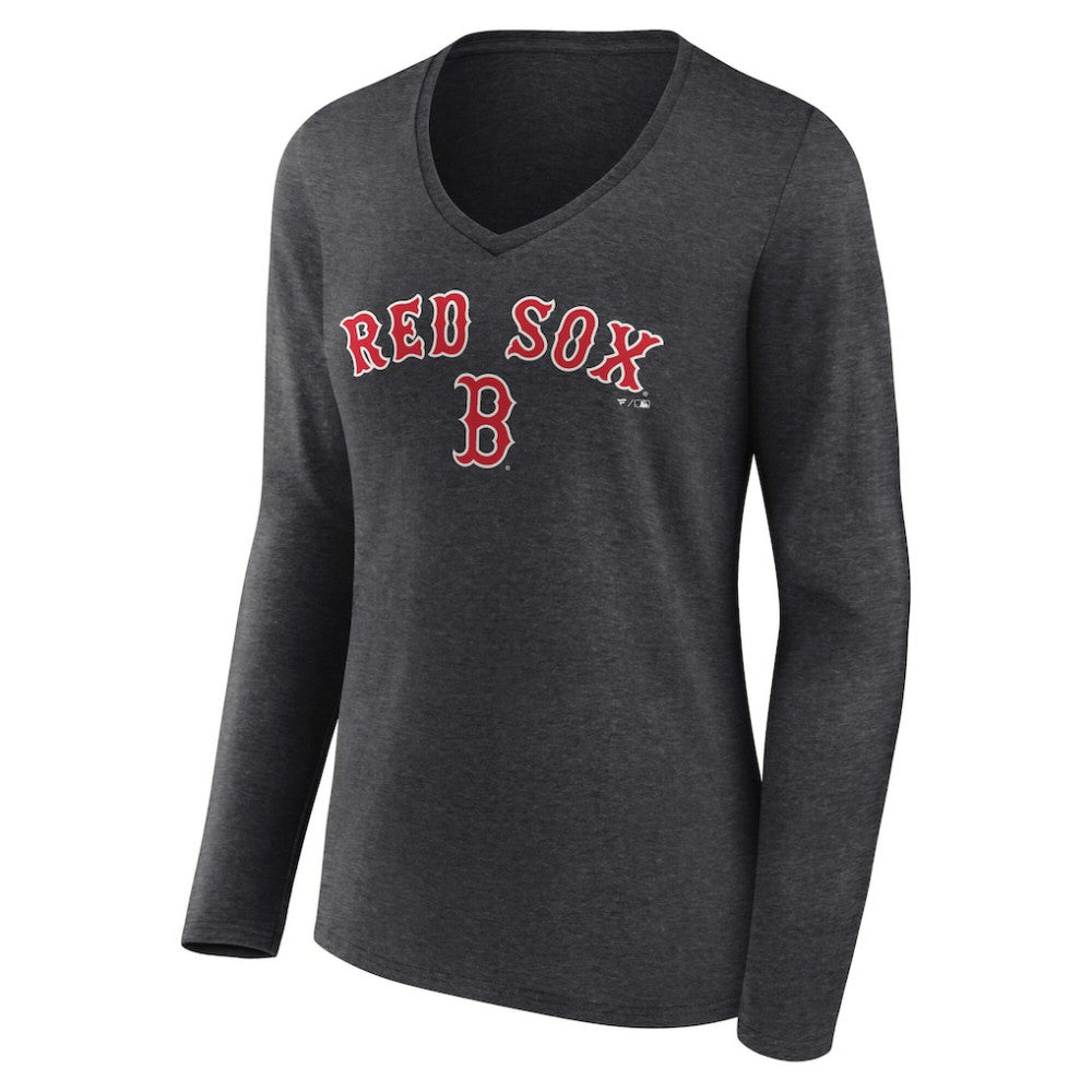 Boston Red Sox Women's Team Lockup Long Sleeve V-Neck T-Shirt for sale