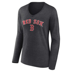 Boston Red Sox Women's Team Lockup Long Sleeve V-Neck T-Shirt for sale