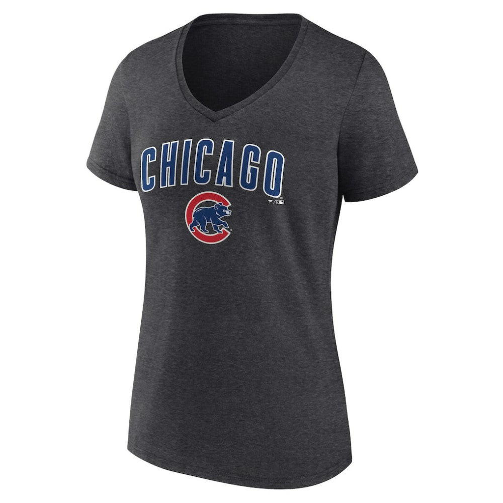 Chicago Cubs Women's Team Lockup V-Neck T-Shirt for sale