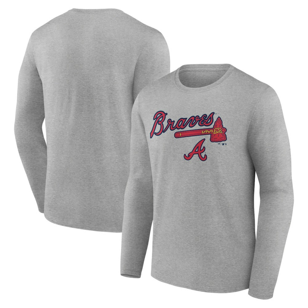 Atlanta Braves Team Lockup Long Sleeve T-Shirt Discount