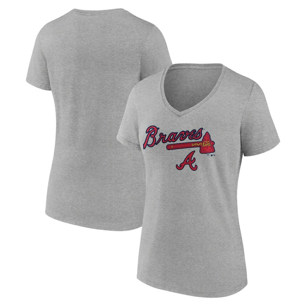 Atlanta Braves Women's Team Lockup V-Neck T-Shirt for sale