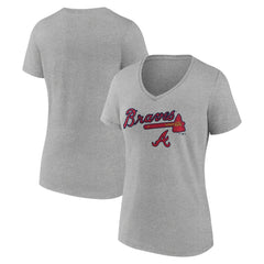 Atlanta Braves Women's Team Lockup V-Neck T-Shirt for sale