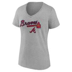 Atlanta Braves Women's Team Lockup V-Neck T-Shirt for sale