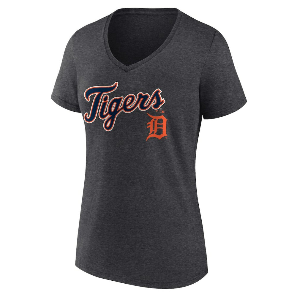 Detroit Tigers Women's Team Lockup V-Neck T-Shirt Discount