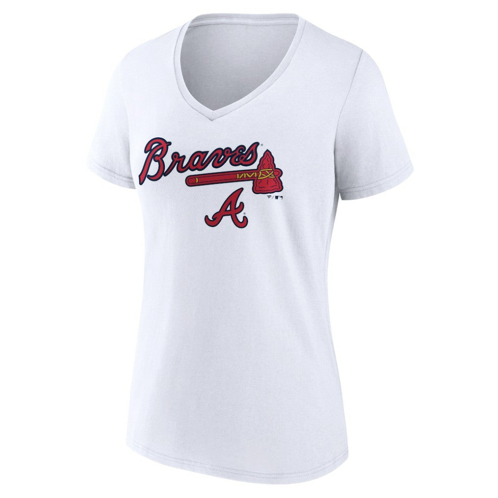Atlanta Braves Women's Team Lockup V-Neck T-Shirt Near Me