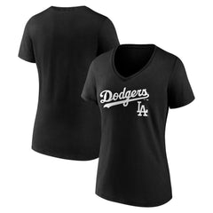 Los Angeles Dodgers Women's Team Lockup V-Neck T-Shirt Online