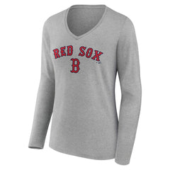 Boston Red Sox Women's Team Lockup Long Sleeve V-Neck T-Shirt Near Me