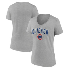 Chicago Cubs Women's Team Lockup V-Neck T-Shirt Online