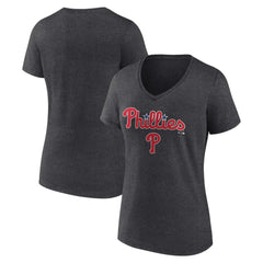 Philadelphia Phillies Women's Team Lockup V-Neck T-Shirt for sale