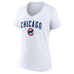 Chicago Cubs Women's Team Lockup V-Neck T-Shirt for sale