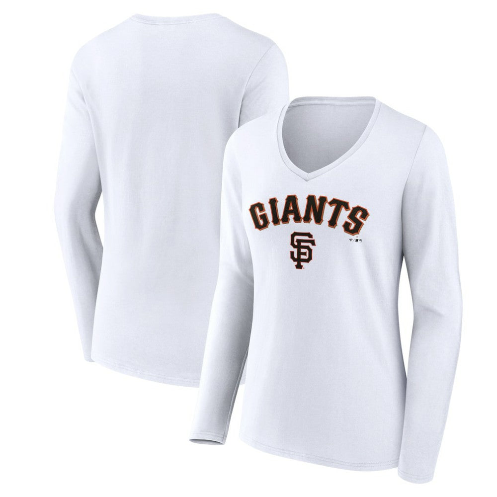 San Francisco Giants Women's Team Lockup Long Sleeve V-Neck T-Shirt Discount