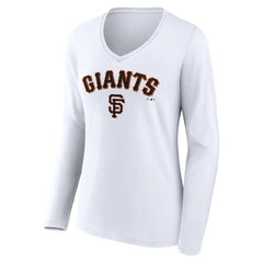 San Francisco Giants Women's Team Lockup Long Sleeve V-Neck T-Shirt Discount