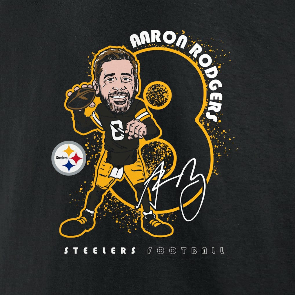 Aaron Rodgers Pittsburgh Steelers Steel City T-Shirt - Black - NFL