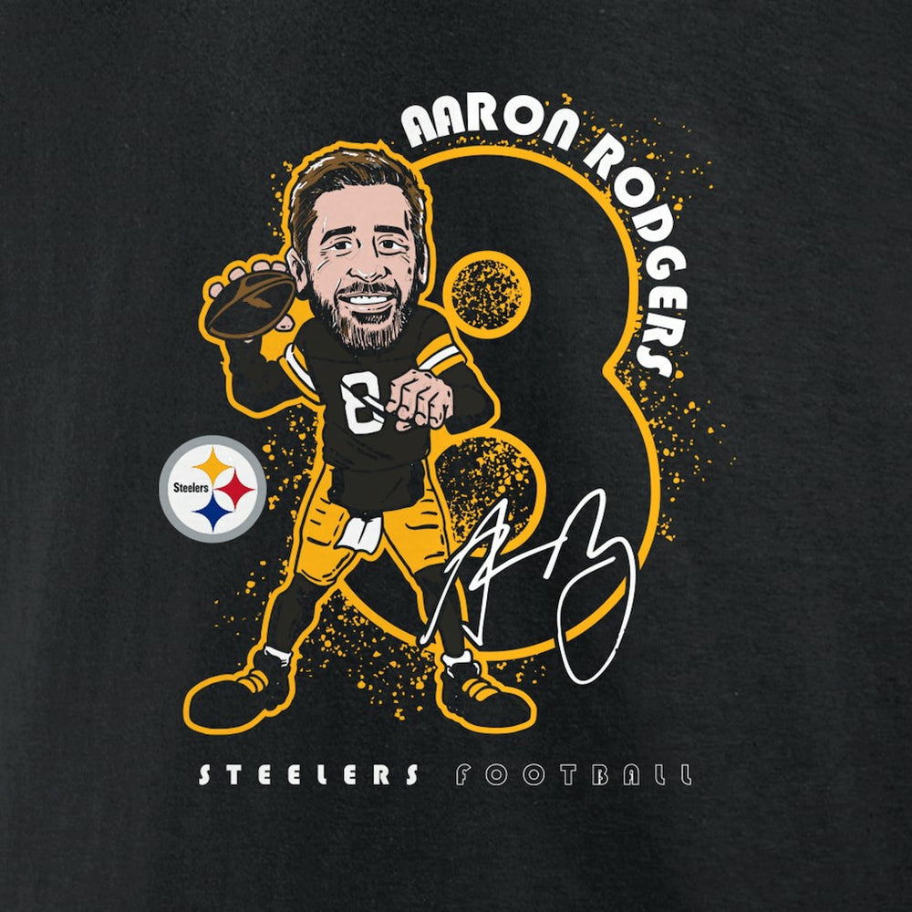 Aaron Rodgers Pittsburgh Steelers Steel City T-Shirt - Black - NFL