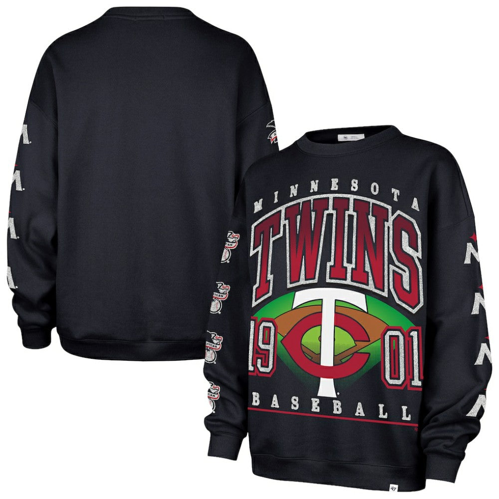 Minnesota Twins '47 Women's Trendy Team Go Big Oversized Sweatshirt Outlet