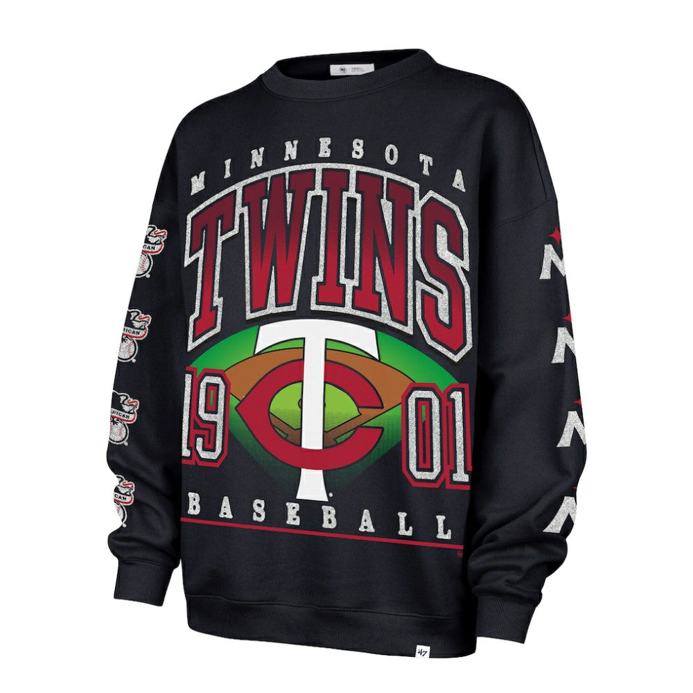 Minnesota Twins '47 Women's Trendy Team Go Big Oversized Sweatshirt Outlet