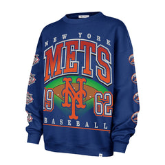 New York Mets '47 Women's Trendy Team Go Big Oversized Sweatshirt Discount