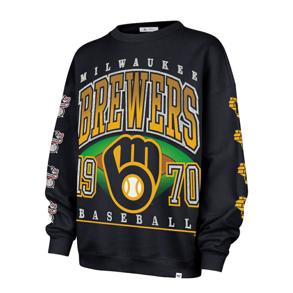 Milwaukee Brewers '47 Women's Trendy Team Go Big Oversized Sweatshirt Near Me