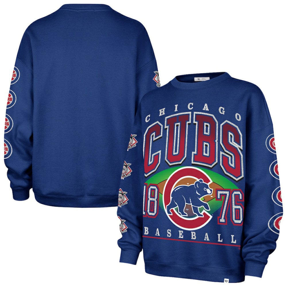 Chicago Cubs '47 Women's Trendy Team Go Big Oversized Sweatshirt Online